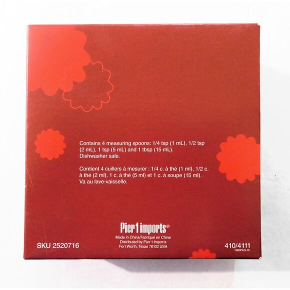 Pier 1 Imports Zinnia Ceramic Measuring Spoons Set Of 4 - Picture 5 of 5